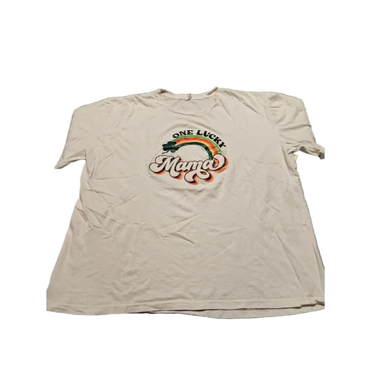 Top Short Sleeve Basic By Cmc In Cream, Size: 30