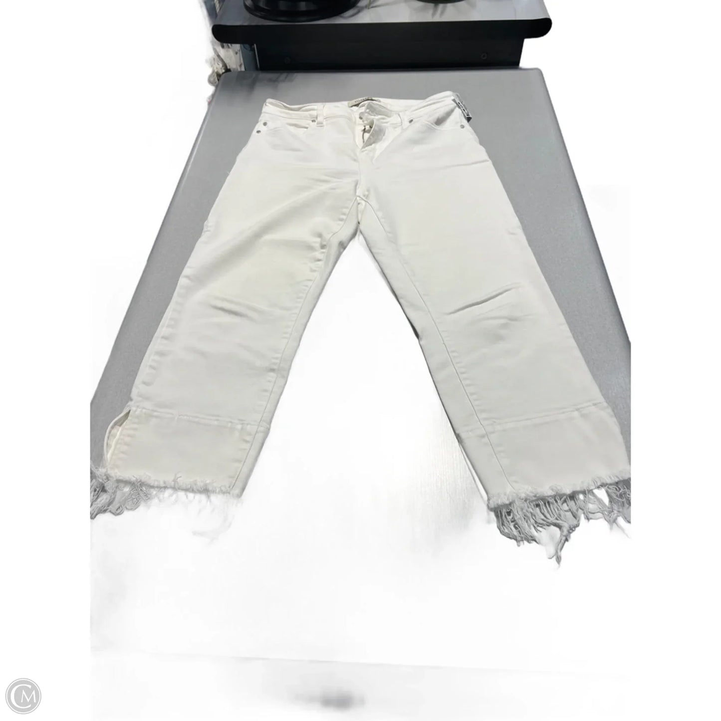 Jeans Straight By Liverpool In White Denim, Size: 12