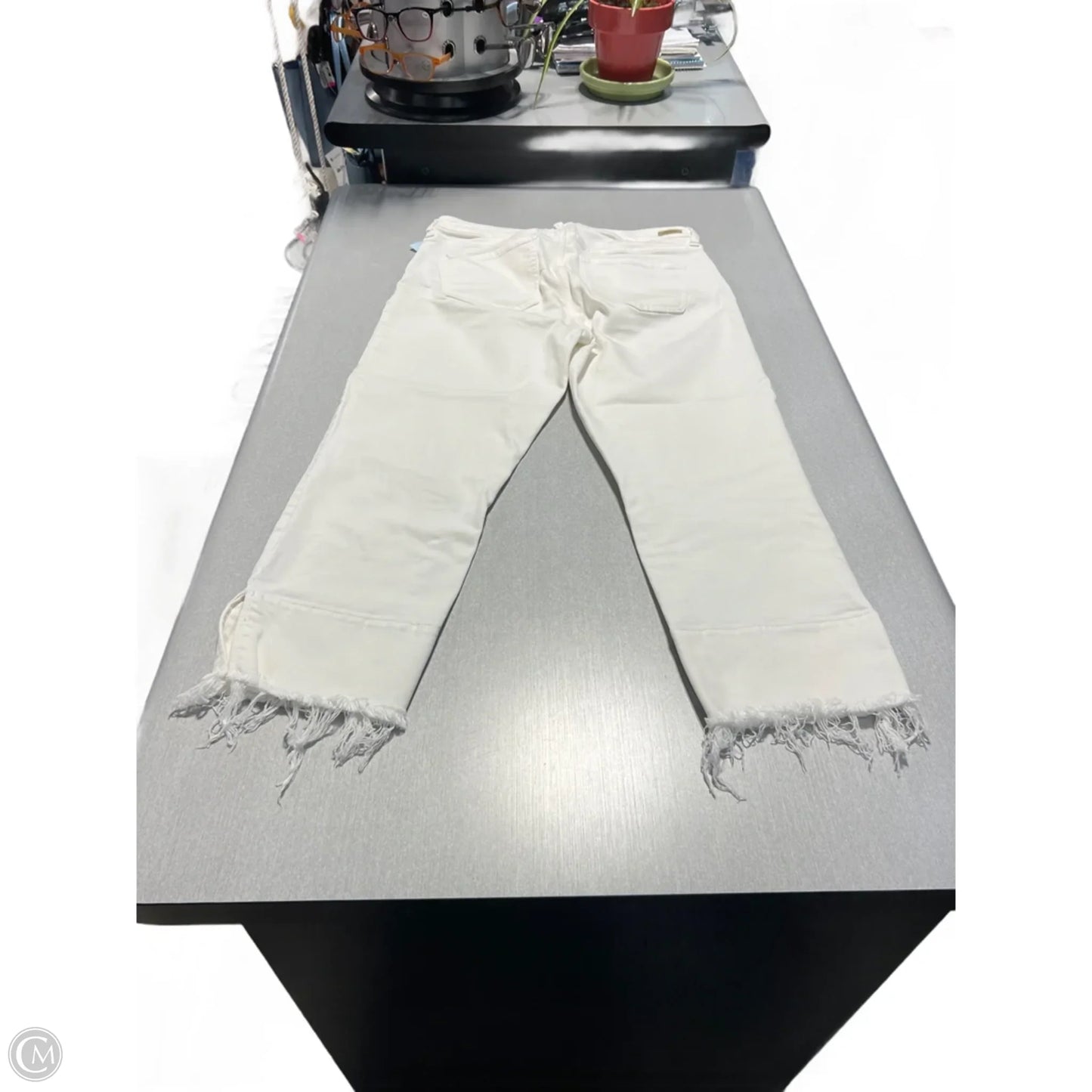 Jeans Straight By Liverpool In White Denim, Size: 12