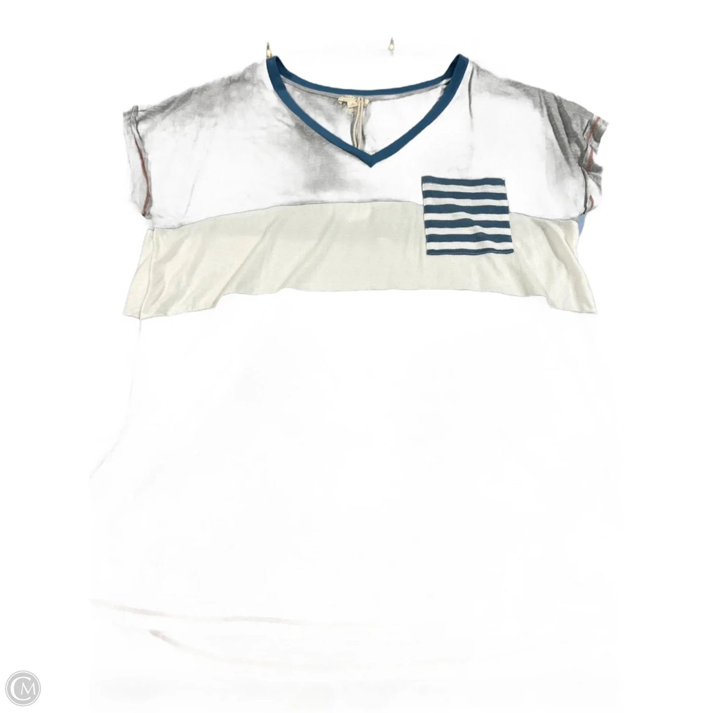 Top Short Sleeve By Hem & Thread In Grey, Size: L