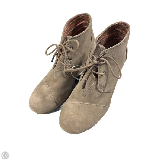 Boots Ankle Heels By Toms In Tan, Size: 9.5