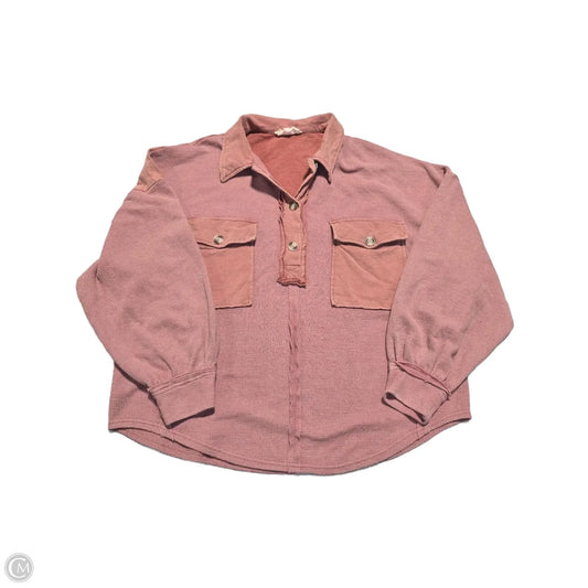 Top Long Sleeve By Peach Love Cream California In Pink, Size: S