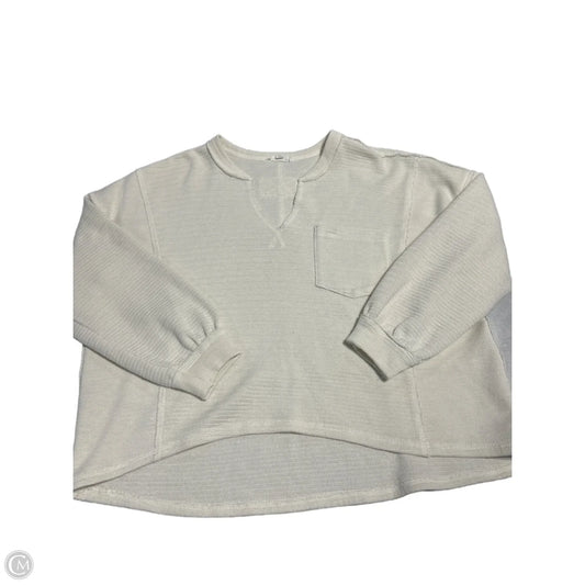 Top Long Sleeve By Blu Pepper In Cream, Size: S