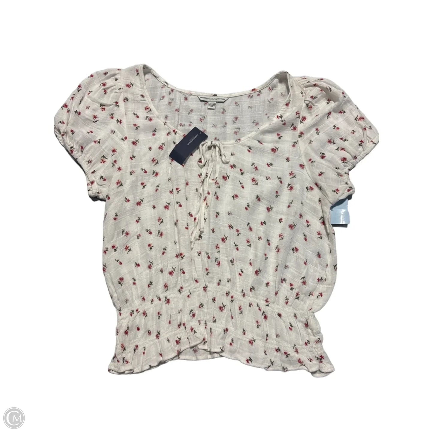 Top Short Sleeve By American Eagle In White, Size: M