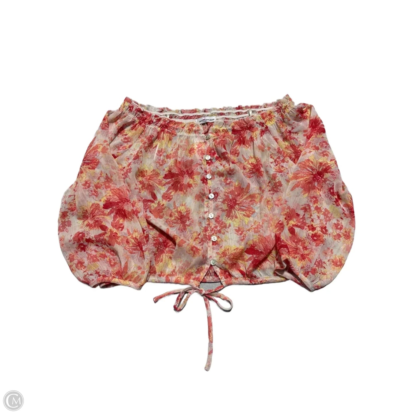 Top Long Sleeve By Cmc In Red & White, Size: S