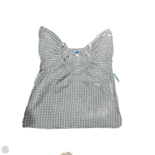 Top Short Sleeve By Old Navy In Plaid Pattern, Size: L