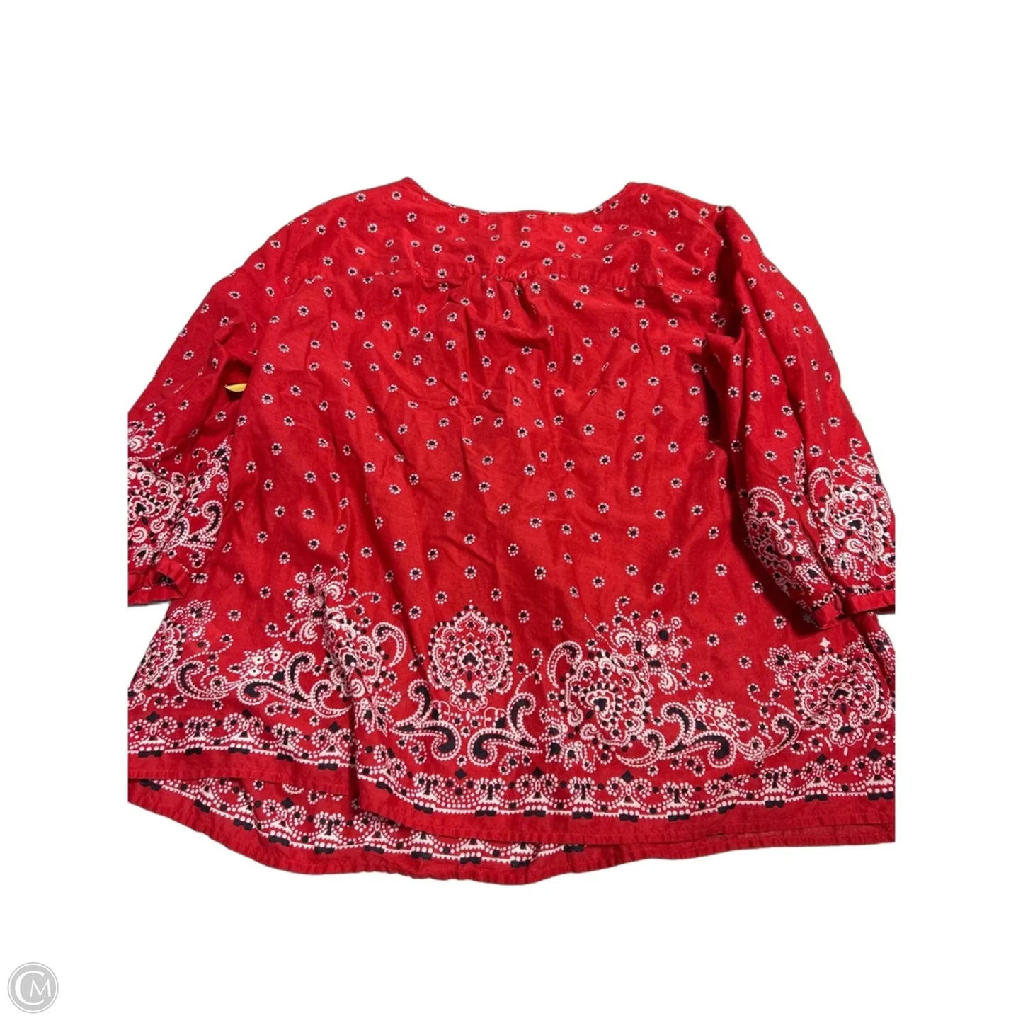 Top 3/4 Sleeve By Talbots In Red, Size: 2x