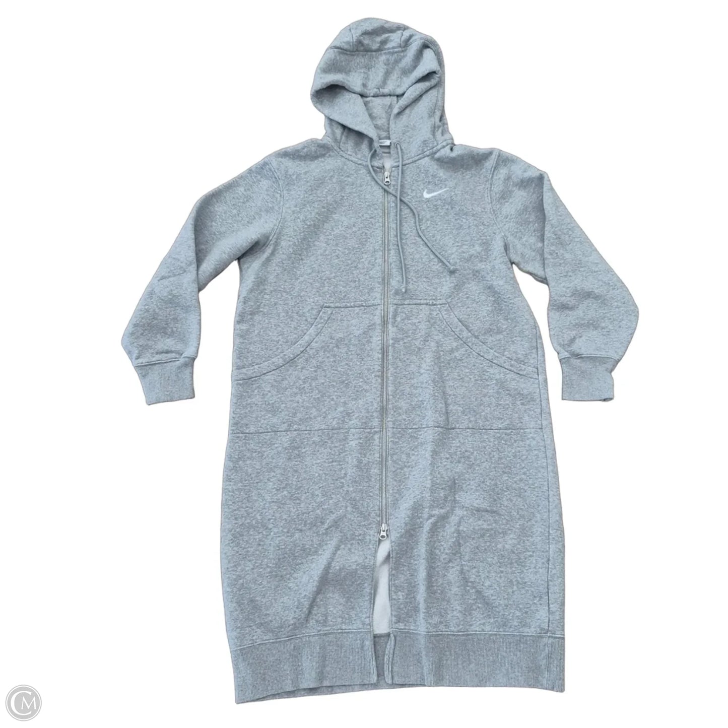 Athletic Jacket By Nike In Grey, Size: S