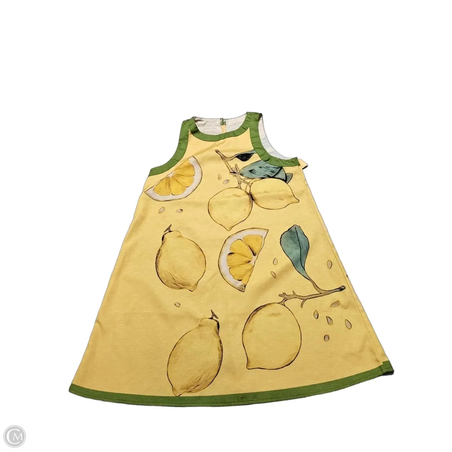 Dress Casual Short By Cmc In Green & Yellow, Size: M
