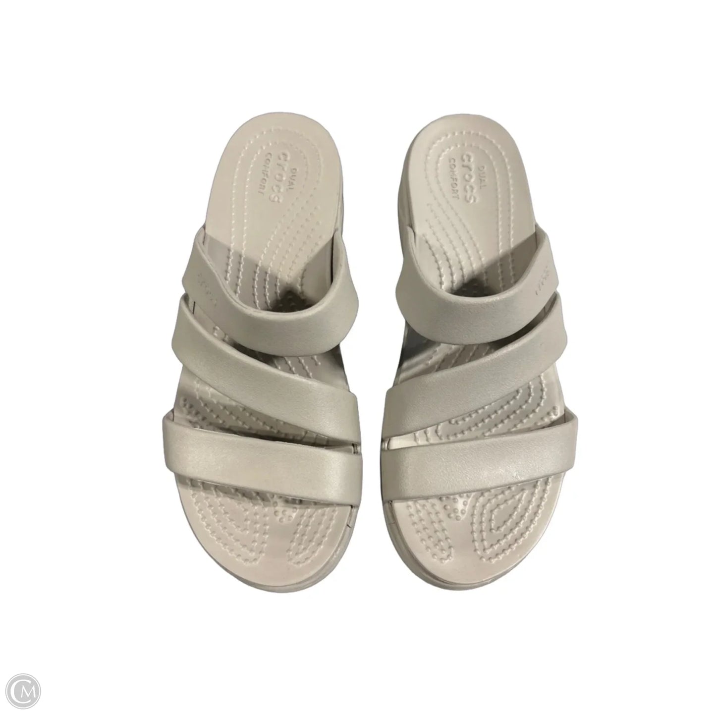Sandals Flats By Crocs In Grey, Size: 7