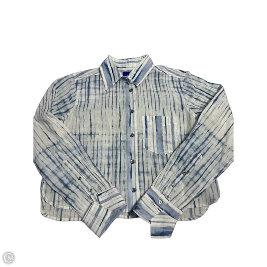 Top Long Sleeve By Gap In Blue & White, Size: Xxs