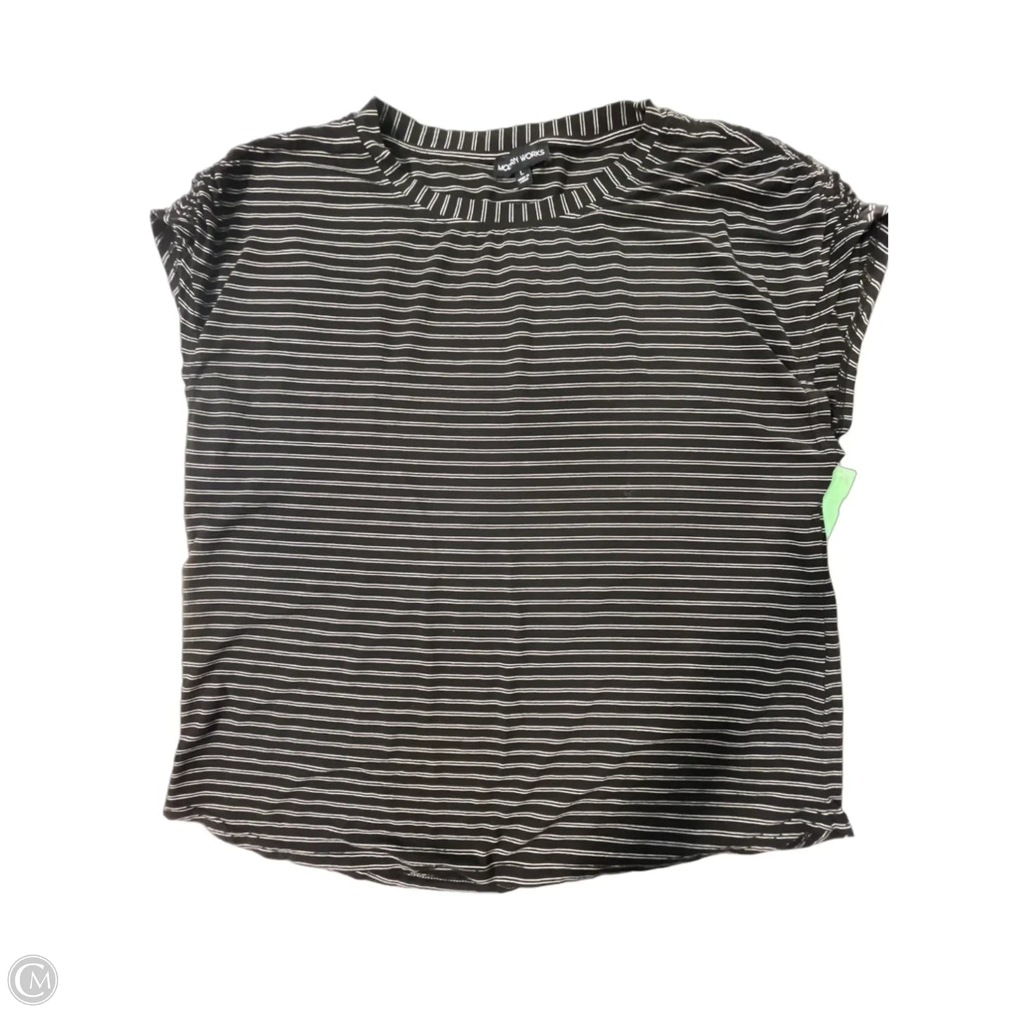 Top Short Sleeve By Modern Works In Black & White, Size: L