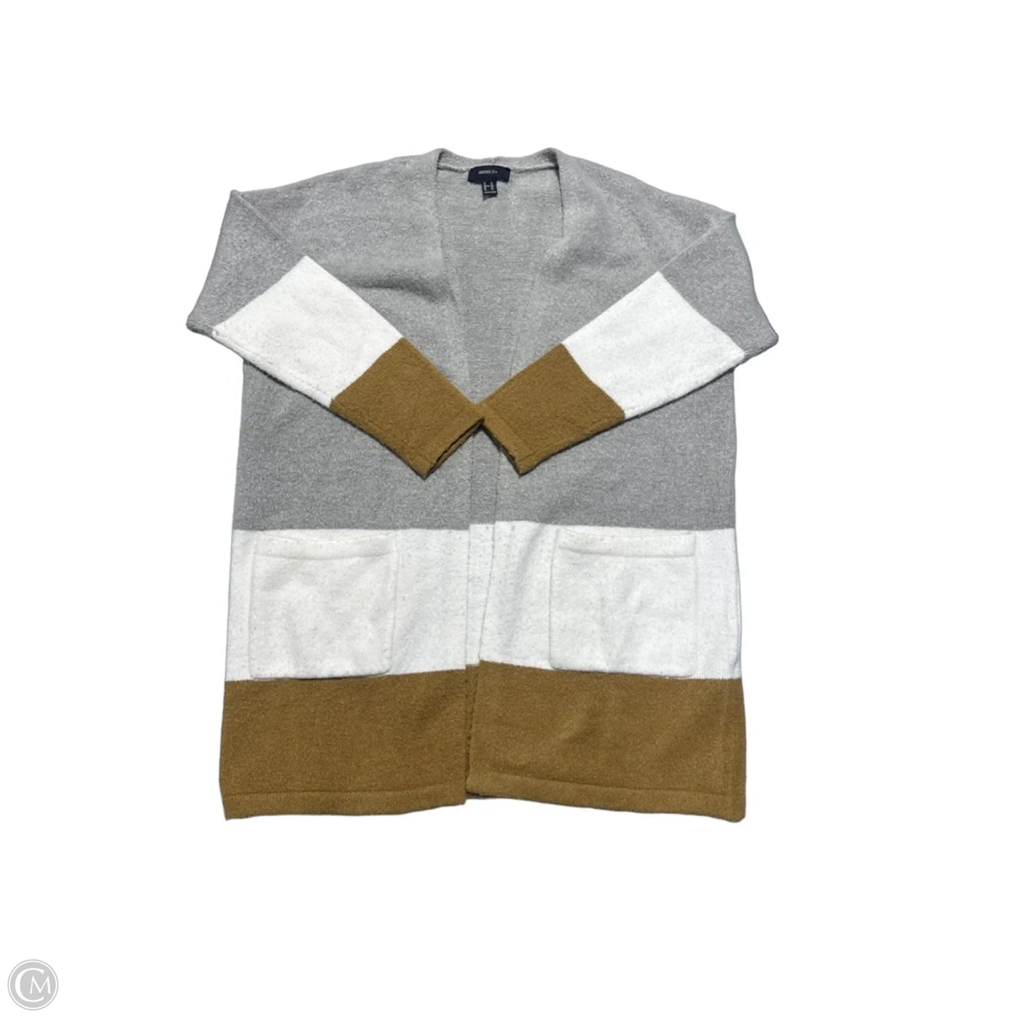 Cardigan By Forever 21 In Grey & Tan, Size: 2x