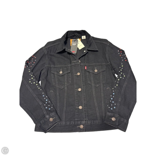 Jacket Denim By Levis In Black Denim, Size: S