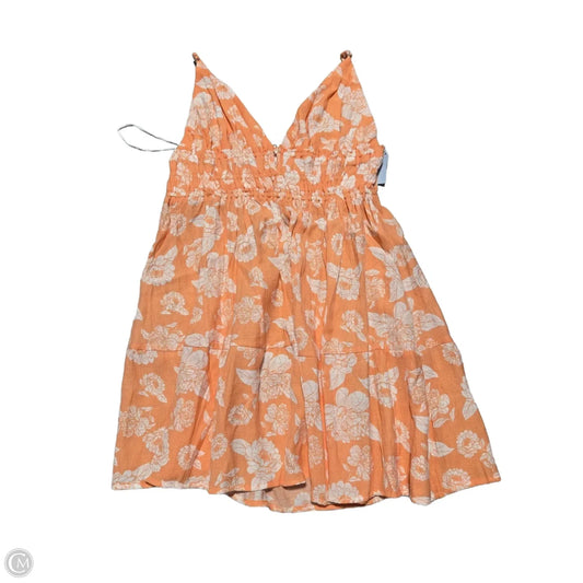 Tank Top By Love Tree In Orange & White, Size: L