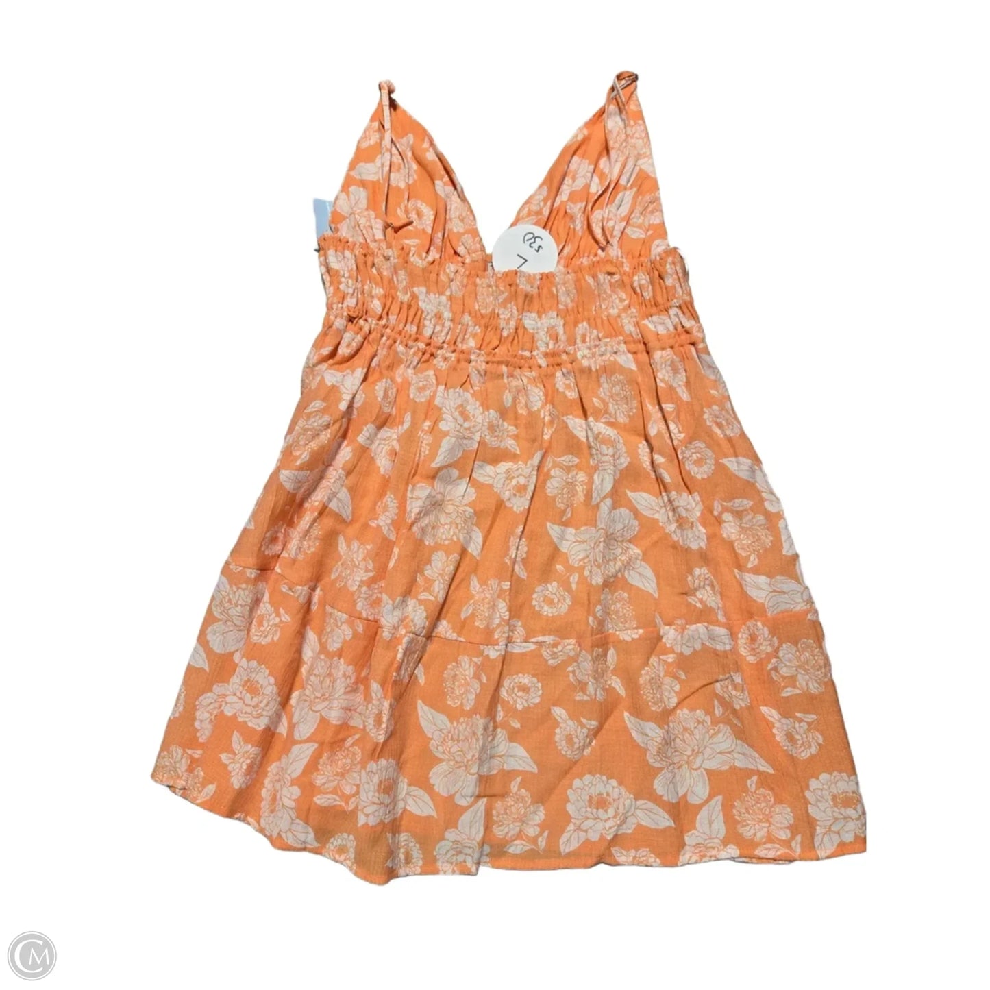 Tank Top By Love Tree In Orange & White, Size: L