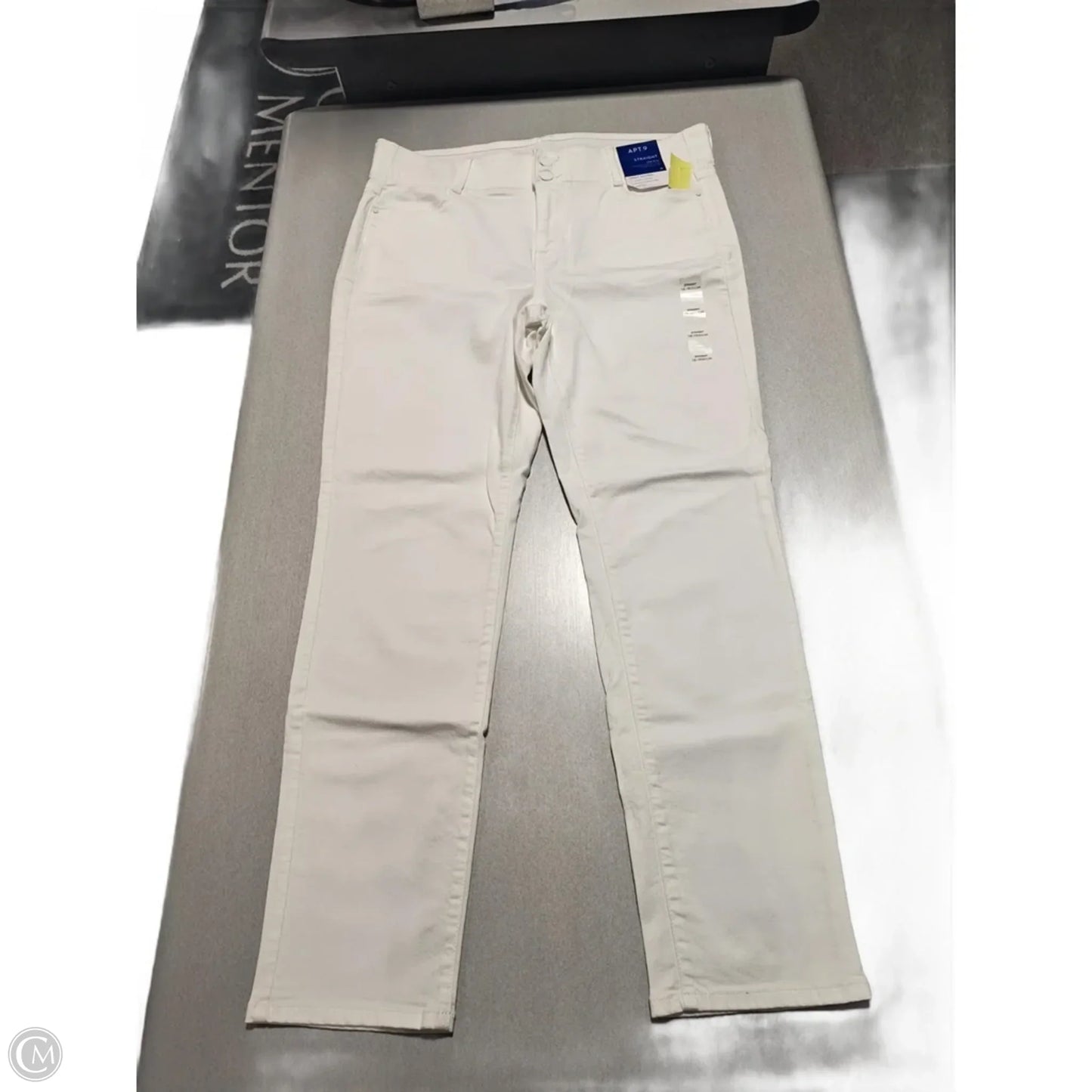 Jeans Straight By Apt 9 In White Denim, Size: 16