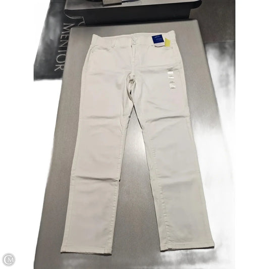 Jeans Straight By Apt 9 In White Denim, Size: 16