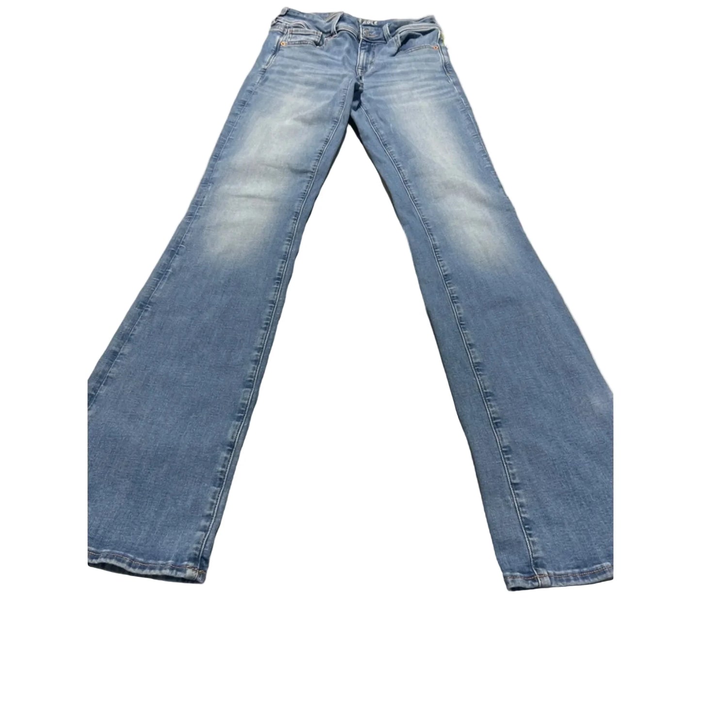 Jeans Flared By American Eagle In Blue Denim, Size: 4