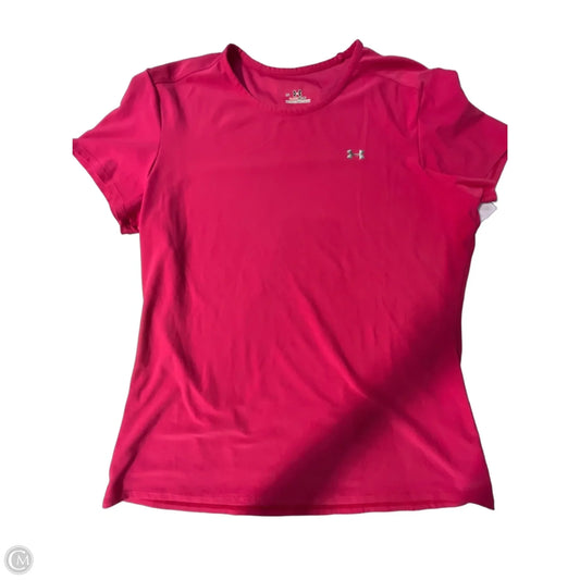 Athletic Top Short Sleeve By Under Armour In Pink, Size: L