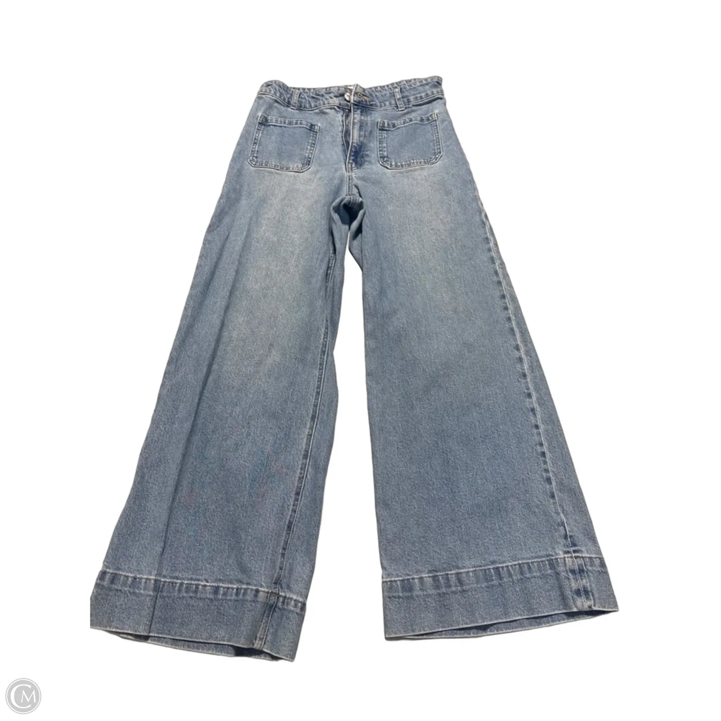 Jeans Wide Leg By H&m In Blue Denim, Size: 10
