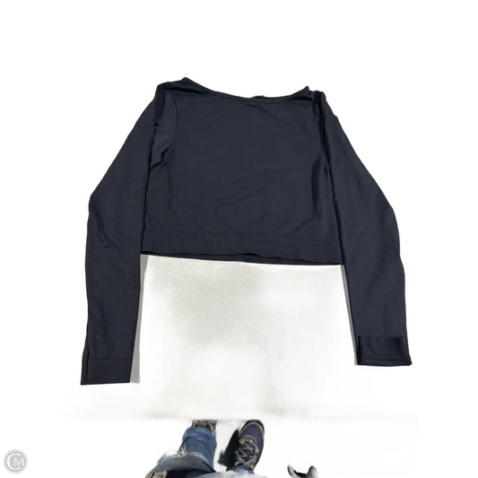 Athletic Top Long Sleeve Collar By H&m In Black, Size: M