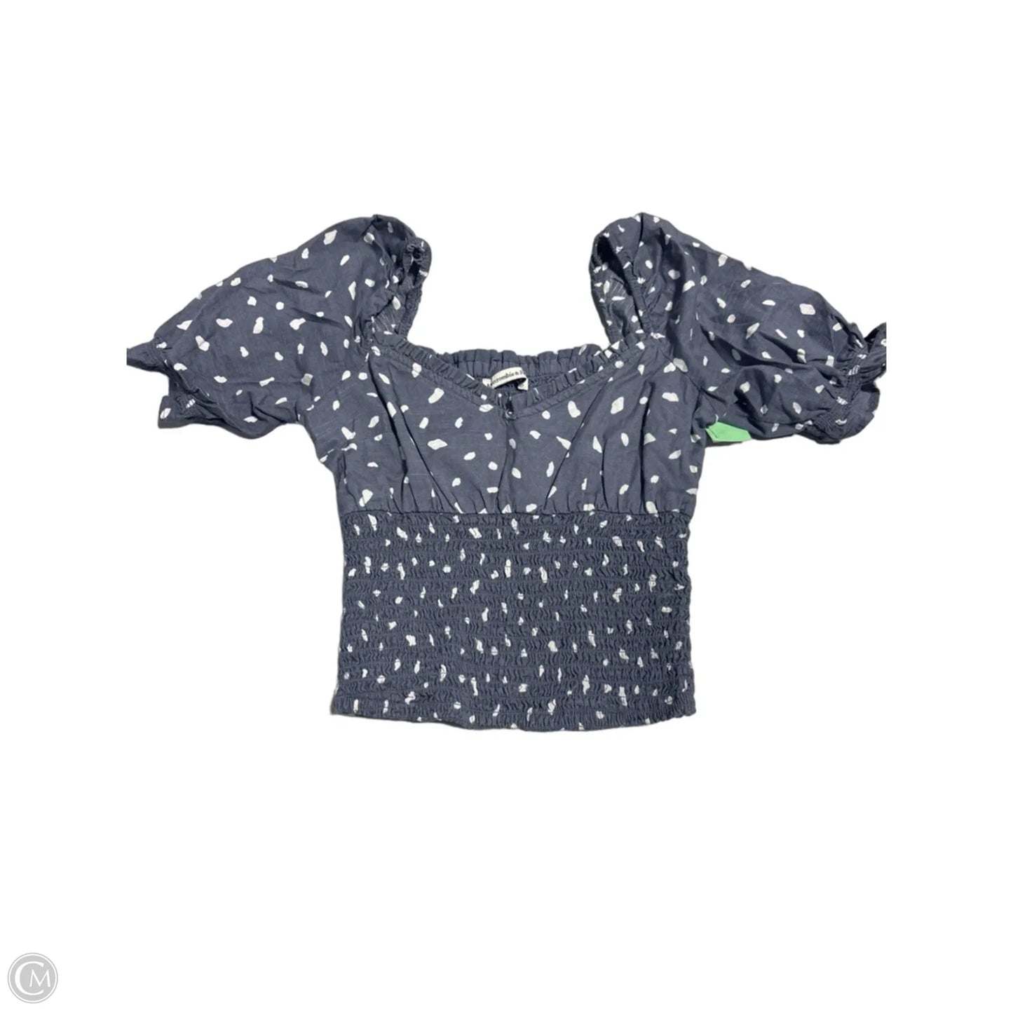 Top Short Sleeve By Abercrombie And Fitch In Blue & White, Size: S