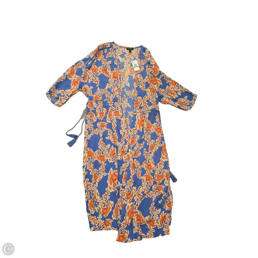 Swimwear Cover-up By Jessica Simpson In Blue & Orange, Size: L