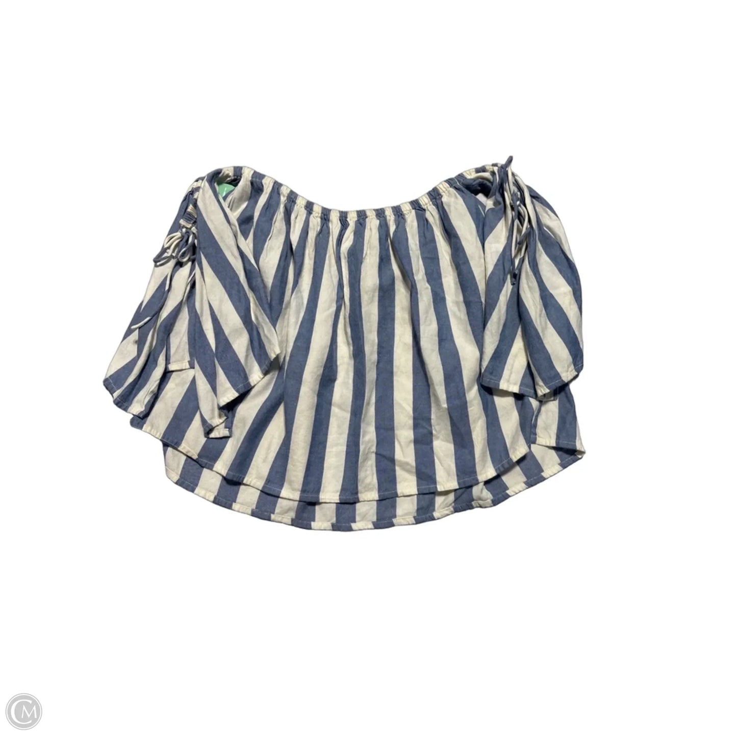 Top 3/4 Sleeve Basic By Billabong In Blue & Cream, Size: S