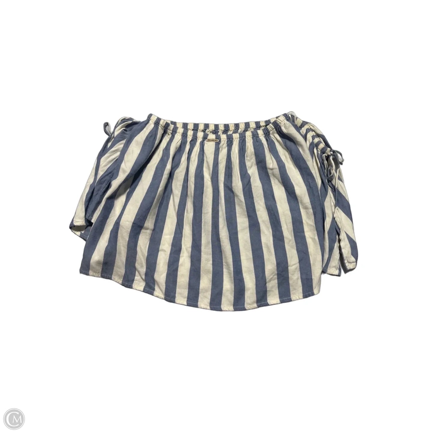 Top 3/4 Sleeve Basic By Billabong In Blue & Cream, Size: S