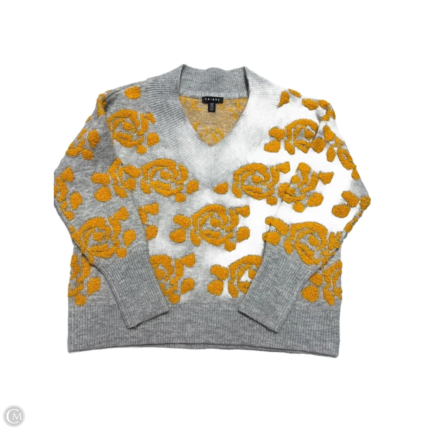 Sweater By Tribal In Grey, Size: L