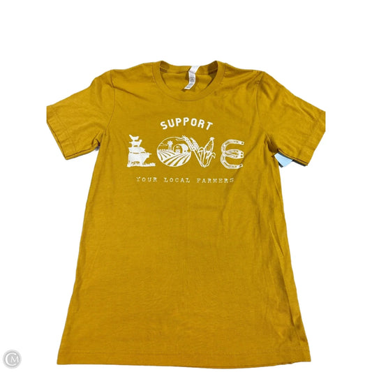 Top Short Sleeve By Bella + Canvas In Yellow, Size: S