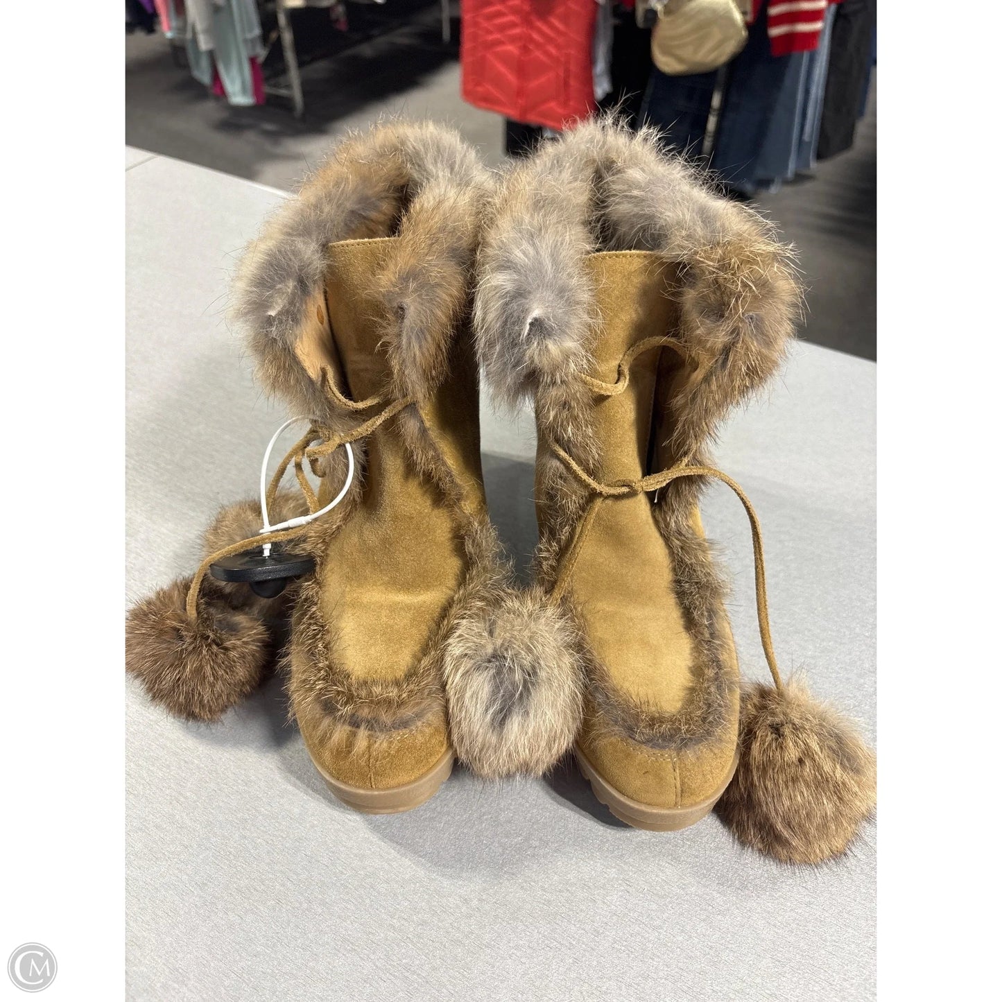 Boots Designer By Coach In Tan, Size: 8