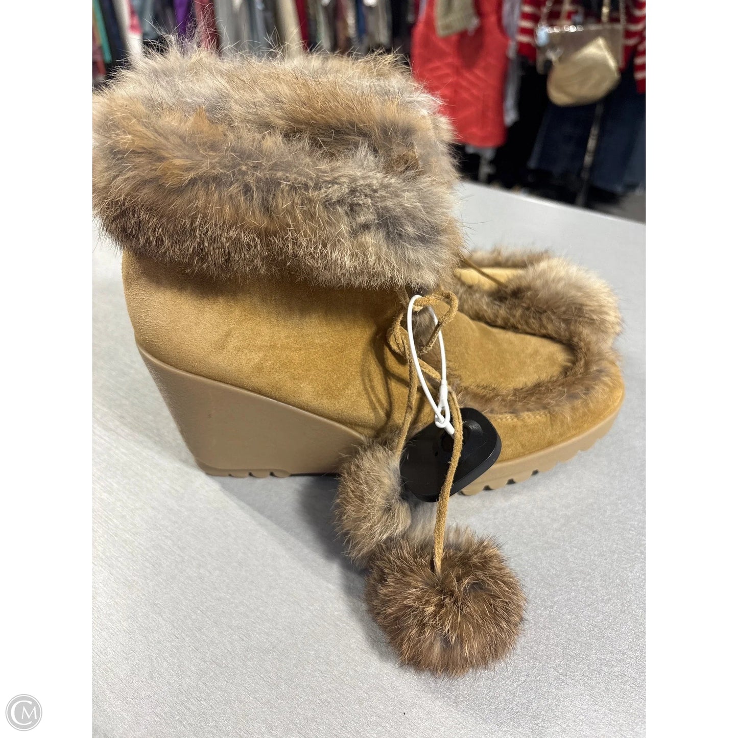 Boots Designer By Coach In Tan, Size: 8