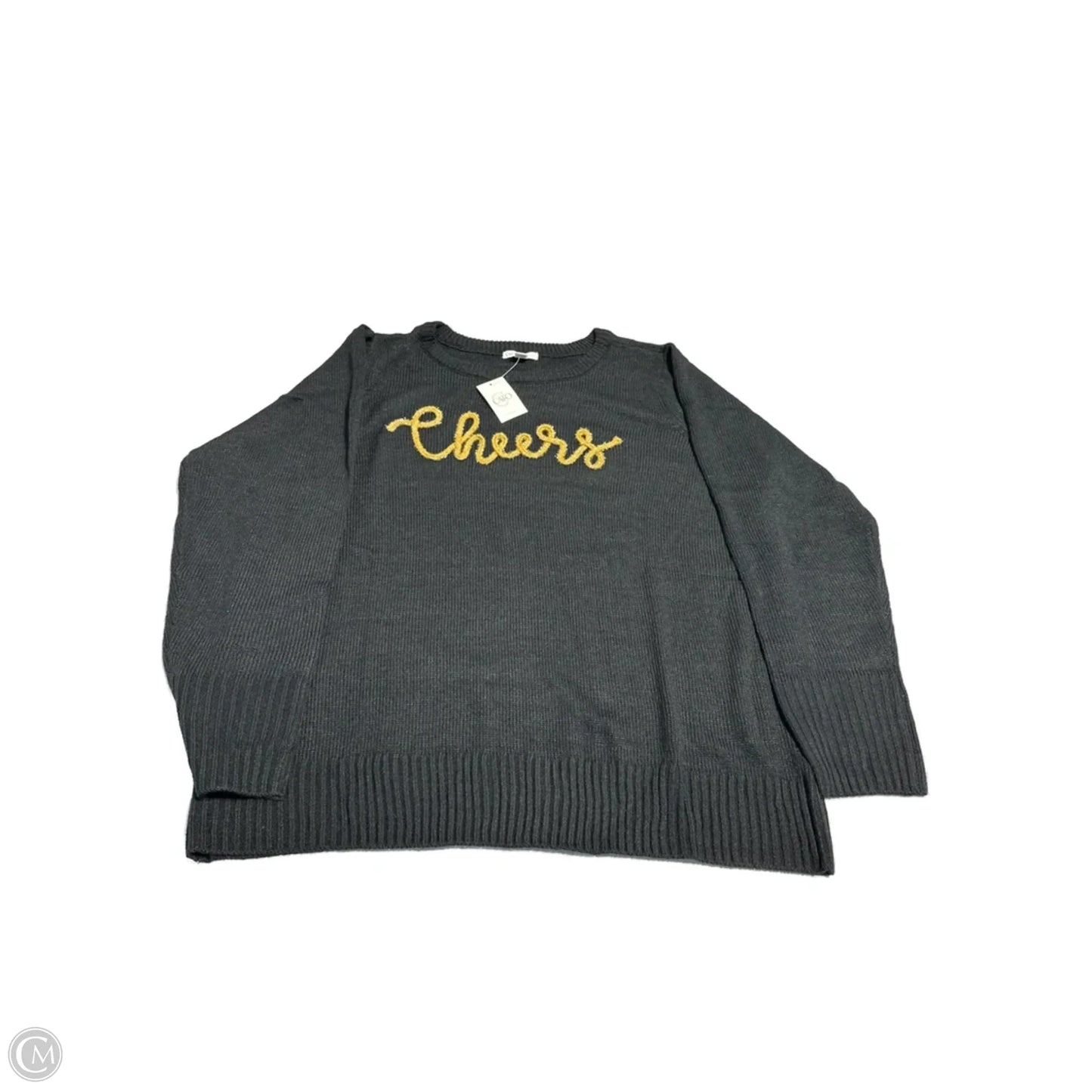 Sweater By Cato In Black & Gold, Size: 18