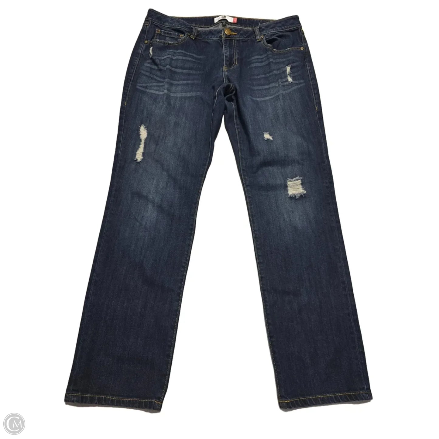 Jeans Boyfriend By Cabi In Blue Denim, Size: 12