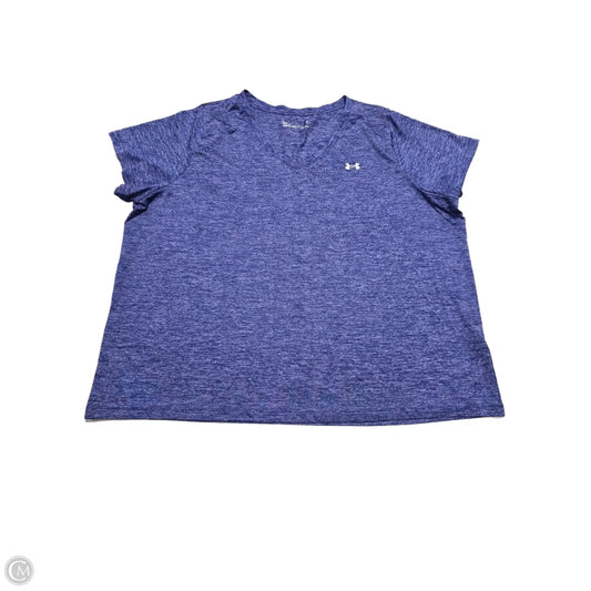 Athletic Top Short Sleeve By Under Armour In Purple, Size: 2x