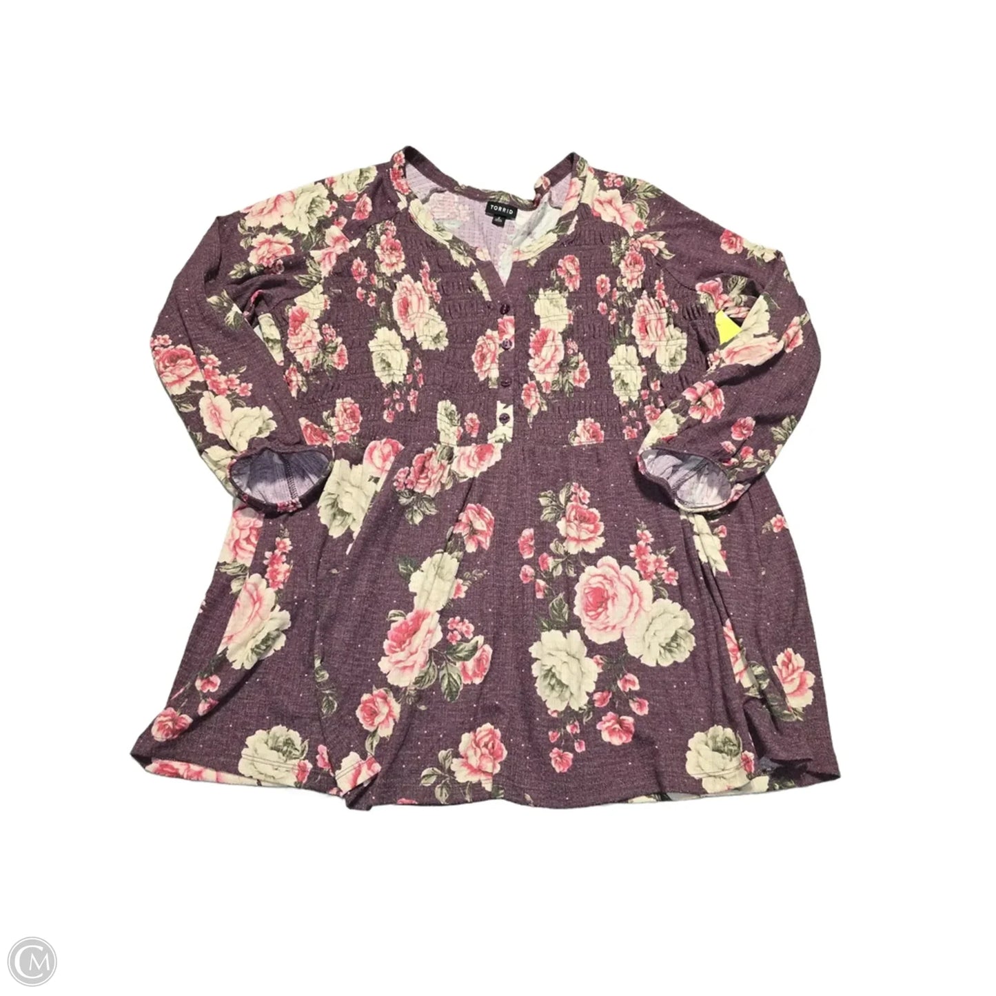 Top 3/4 Sleeve By Torrid In Floral Print, Size: 2x