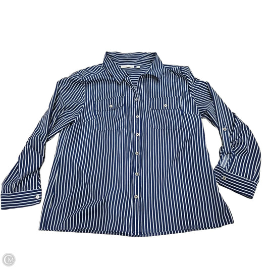 Top Long Sleeve By Notations In Striped Pattern, Size: L