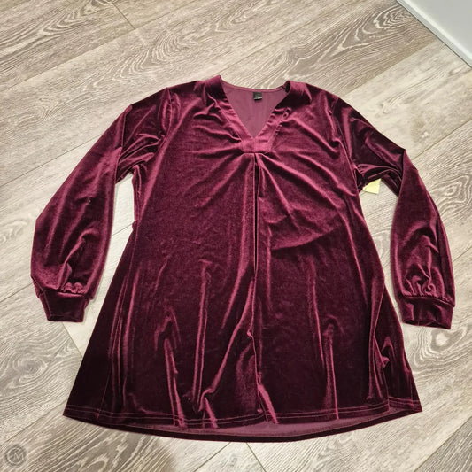 Top Long Sleeve By Cmc In Maroon, Size: Xl
