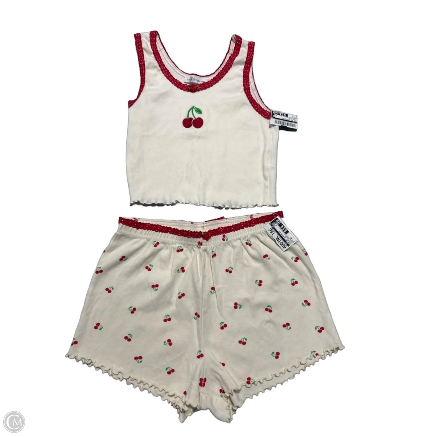 Top 2pc Sleeveless By Cme In Cream & Red, Size: Xs