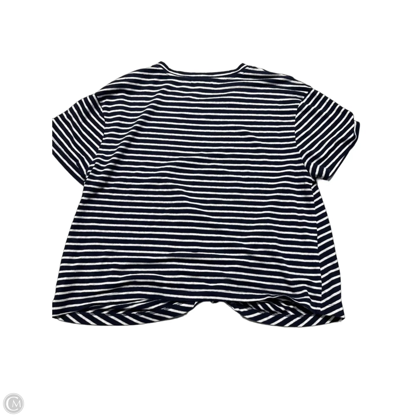 Top Short Sleeve By Evereve In Striped Pattern, Size: L