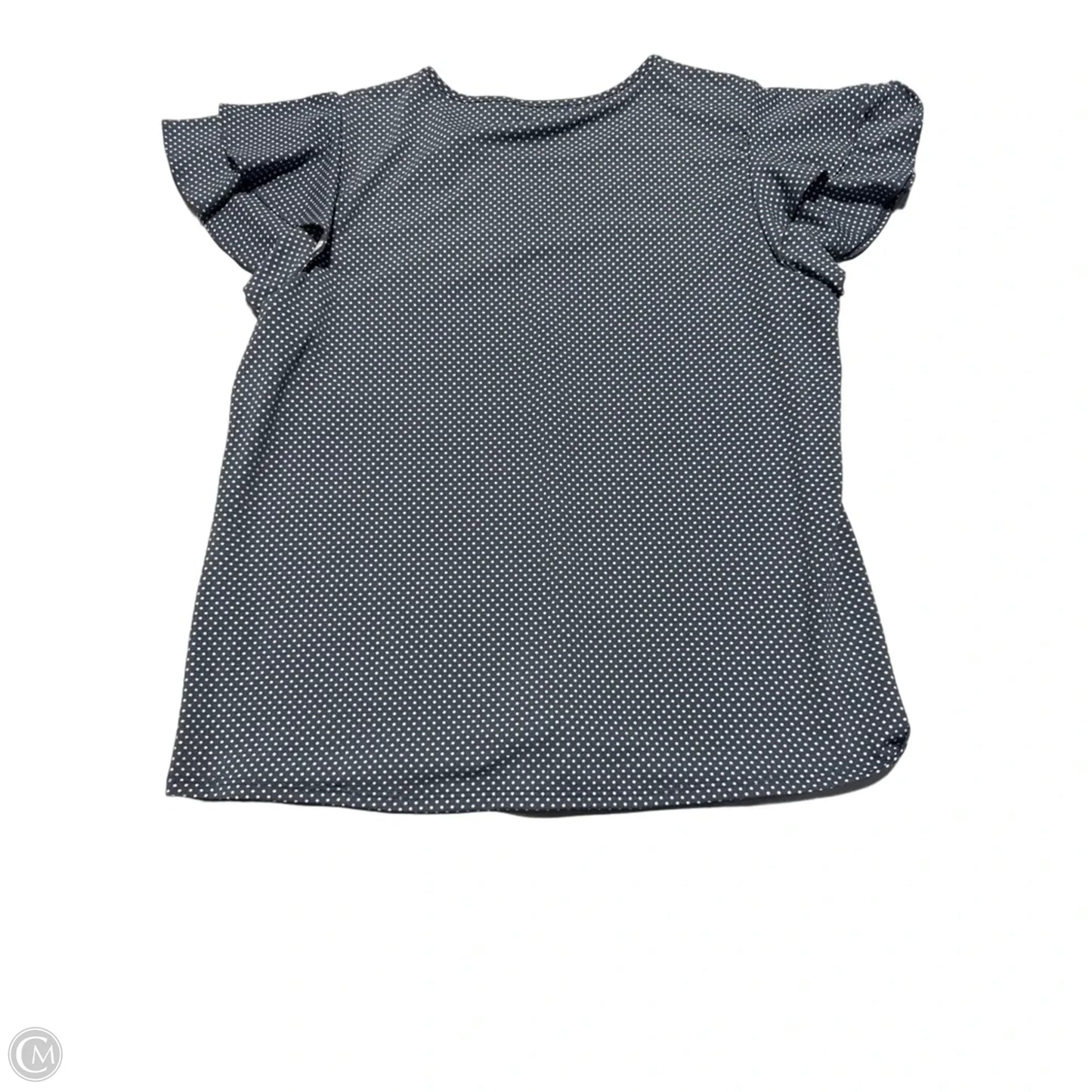 Top Short Sleeve By Adrianna Papell In Blue & White, Size: L
