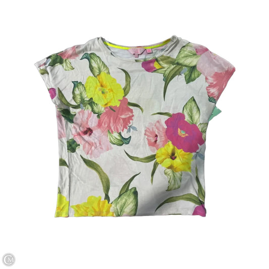 Top Short Sleeve By Ted Baker In Floral Print, Size: M