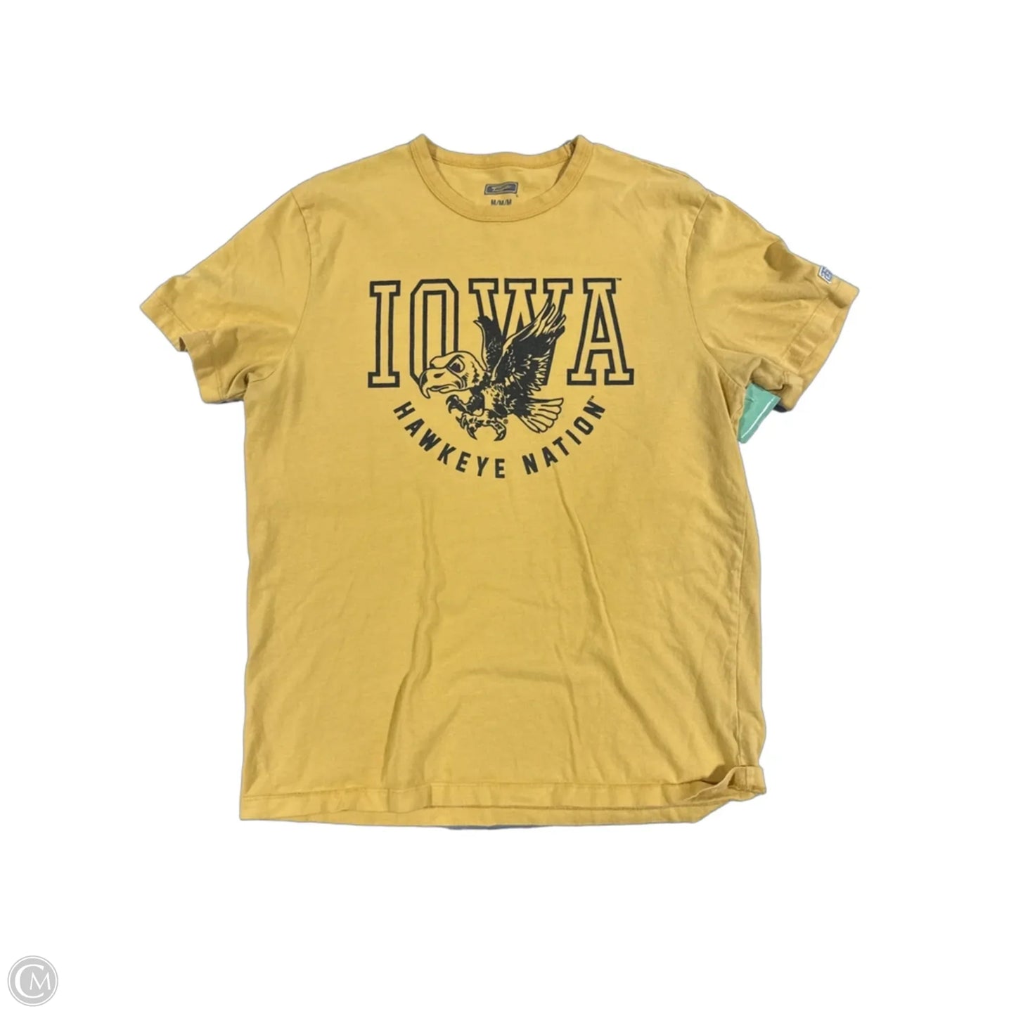 Top Short Sleeve By Cme In Yellow, Size: M