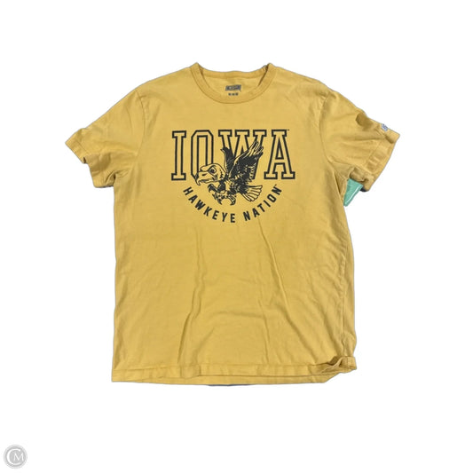 Top Short Sleeve By Cme In Yellow, Size: M