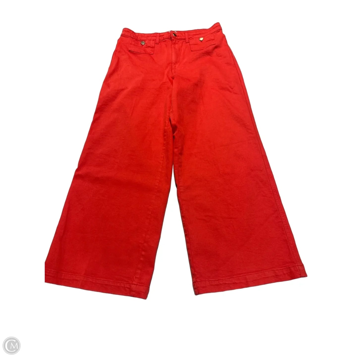 Jeans Wide Leg By H&m In Red, Size: 8