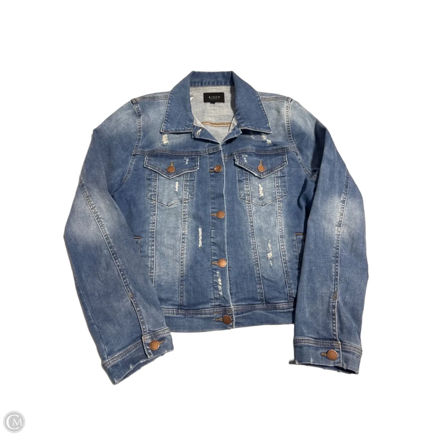 Jacket Denim By Risen In Blue Denim, Size: L