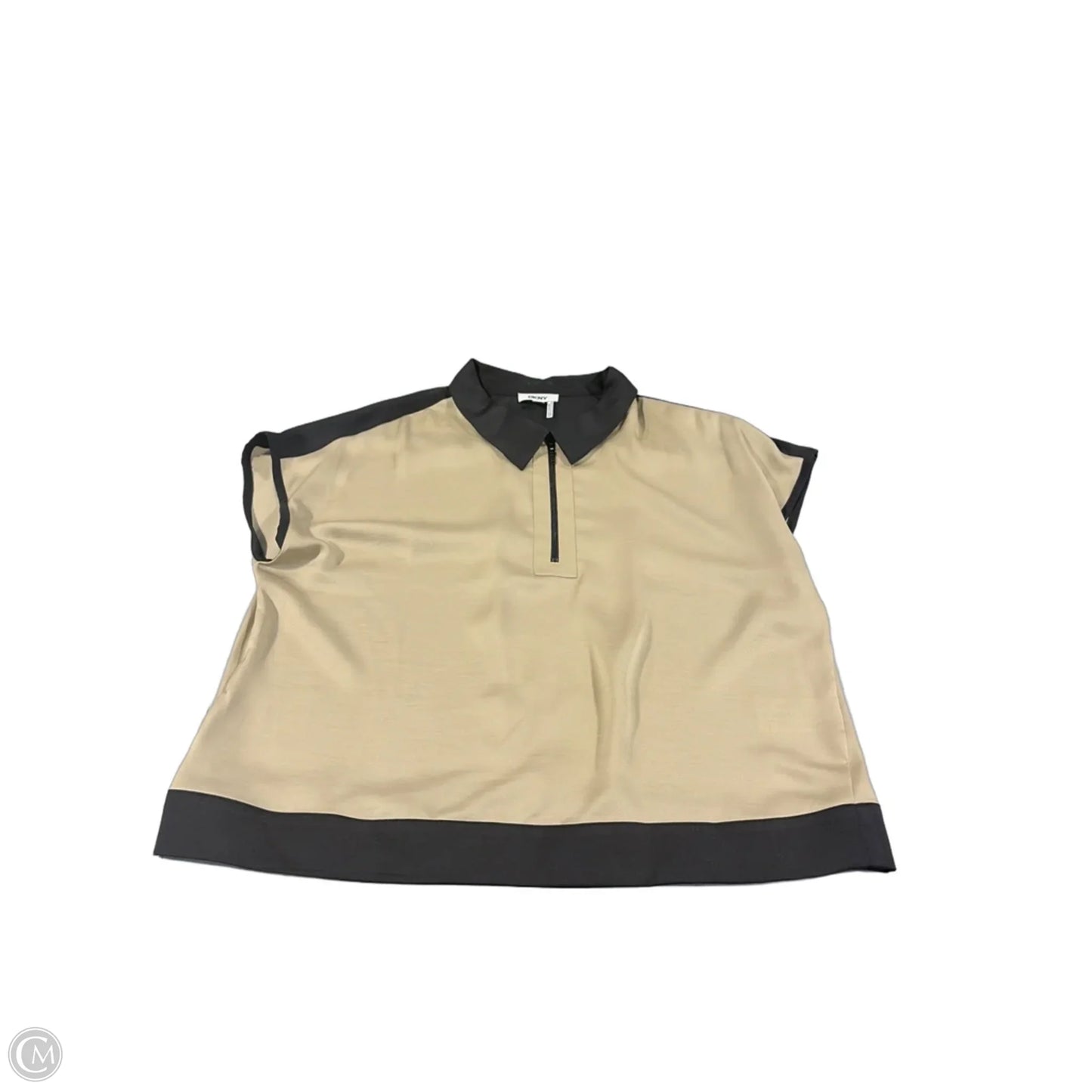 Top Short Sleeve By Dkny In Tan, Size: L