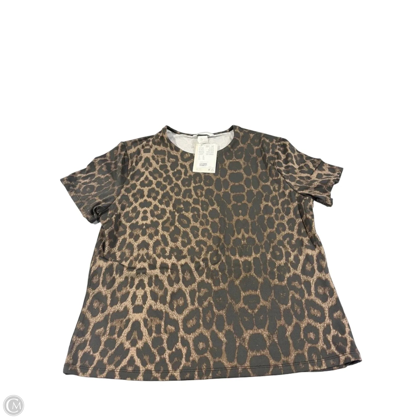 Top Short Sleeve By H&m In Animal Print, Size: Xl